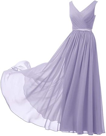 Amazon.com: Alicepub V-Neck Chiffon Bridesmaid Dresses Long Party Evening Formal Dress for Women Sleeveless: Clothing