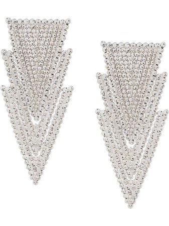 Alessandra Rich crystal-embellished triangle-drop Earrings - Farfetch