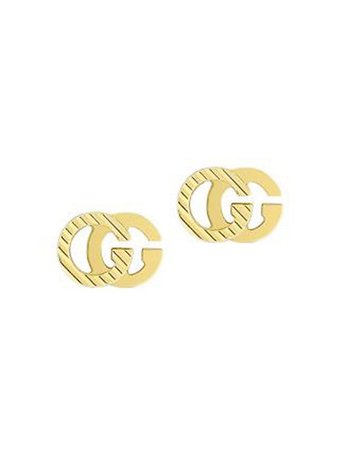 Gucci GG Running 18K Yellow Gold Stud Earrings | SaksFifthAvenue