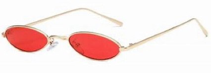 tiny red oval glasses