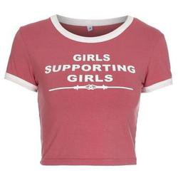 Girls Supporting Girl Crop Top T-Shirt Feminist Girl | DDLG Playground