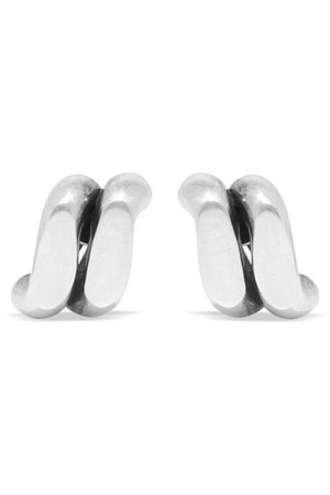 Saint Laurent | Silver-tone clip earrings | NET-A-PORTER.COM