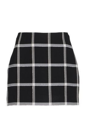 Checked Cotton-Blend Mini Skirt By Carolina Herrera | Moda Operandi
