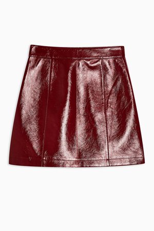 Burgundy Vinyl Mini Skirt | Topshop