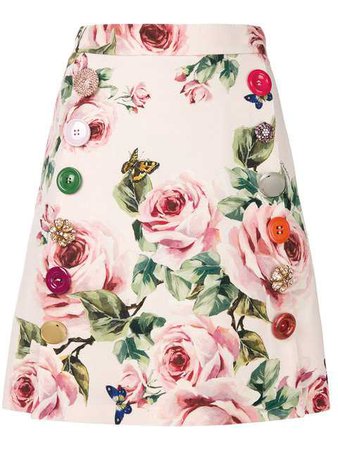 Dolce & Gabbana Rose Print A-line Skirt $2,185 - Buy SS18 Online - Fast Global Delivery, Price
