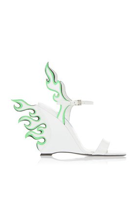 Flame Patent Leather Wedge Sandals by Prada | Moda Operandi
