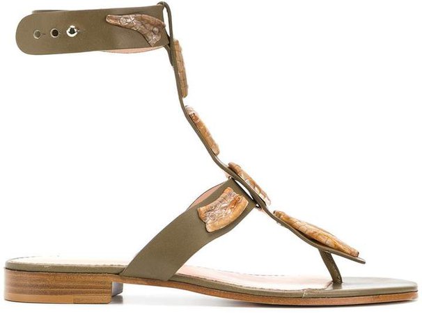 snake-embellished sandals