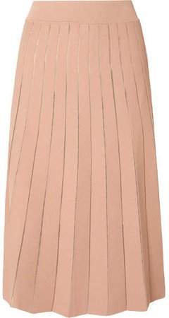 CASASOLA - Pleated Stretch-knit Midi Skirt