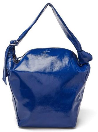Eewa Patent Leather Shoulder Bag - Womens - Blue