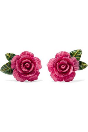 Dolce & Gabbana | Enamel clip earrings | NET-A-PORTER.COM