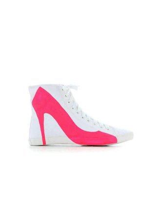 pink white heel illusion sneaker fun
