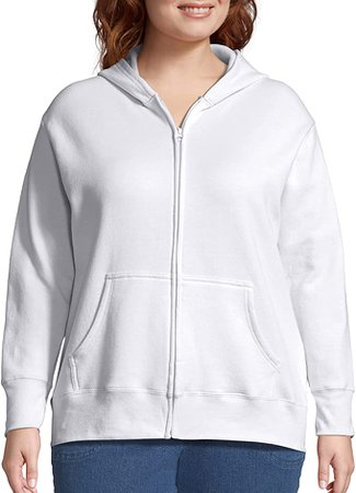 Amazon.com: JUST MY SIZE Plus Size ComfortSoft EcoSmart Fleece Full-Zip Women's Hoodie : Clothing, Shoes & Jewelry