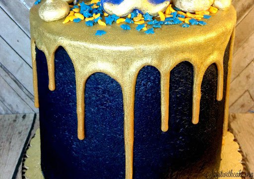 blue gold cake - Google Search