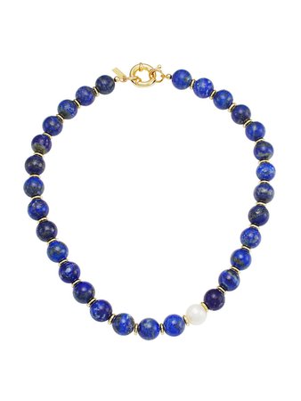 Eliou Timothee 14K Gold Fill, Pearl & Lapis Lazuli Necklace