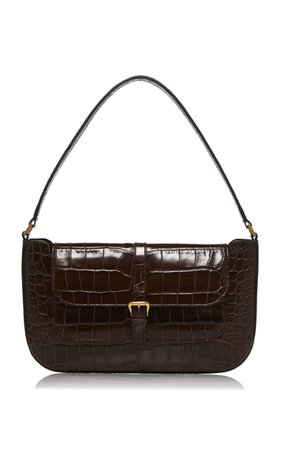 Miranda Croc-Effect Leather Shoulder Bag by by FAR | Moda Operandi