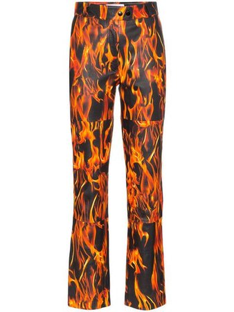 Marine Serre Flame Print Trousers - Farfetch