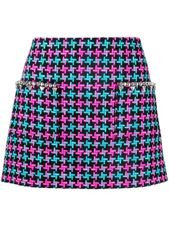 AREA Dogtooth Mini Skirt - Farfetch