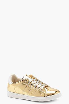 Molly Metallic Lace Up Trainers