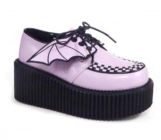Pleaser CREEPER-205 - Lavender Vegan Leather in Shoes & Flats - $66.95