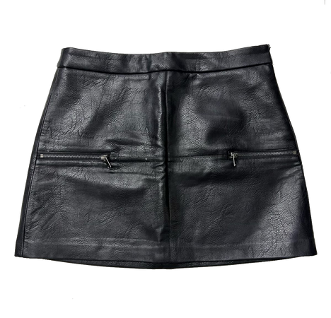 zipper Leather Skirt