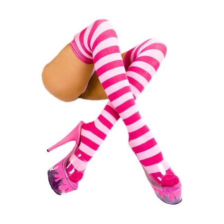 striped sucks weirdcore pink legs heels