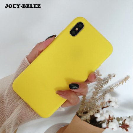 Yellow-Color-TPU-Rubber-Silicon-Case-for-iPhone-X-Xs-Max-Xr-Matte-Soft-Cover-Protection.jpg (800×800)