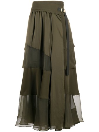 Sacai Patchwork Maxi Skirt - Farfetch