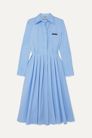 Prada | Hemdblusenkleid aus Baumwolle mit Falten | NET-A-PORTER.COM