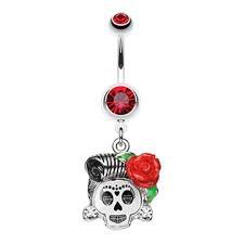 sugar skull belly button rings - Google Search