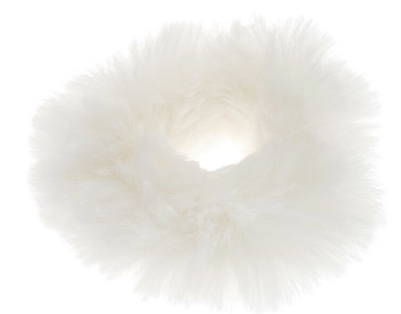 white fluffy scrunchie