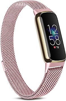 Vancle Metal Bands Compatible with Fitbit Luxe Bands for Women, Stainless Steel Mesh Breathable Wristband Strap with Adjustable Magnet Lock : Amazon.ca: Sports & Outdoors