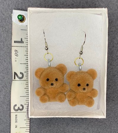 Teddy bear hook earrings multiple colors | Etsy