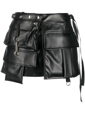 Coperni faux-leather cargo skirt