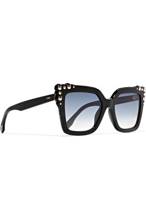 Fendi | Studded square-frame acetate sunglasses | NET-A-PORTER.COM