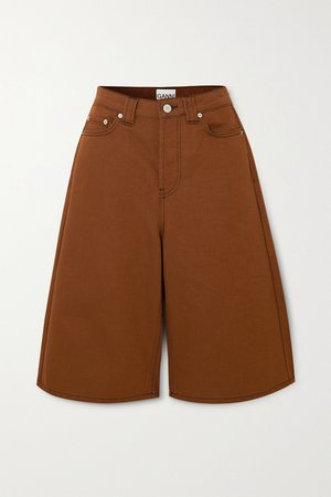 Light brown Denim shorts | GANNI | NET-A-PORTER