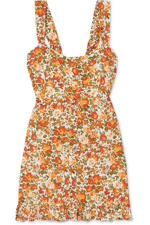 Faithfull The Brand | Lou Lou ruffled floral-print crepe mini dress | NET-A-PORTER.COM