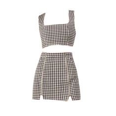 pattern two piece skirt set png