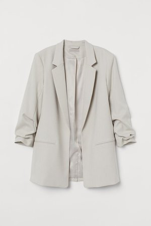 Jacket with Gathered Sleeves - Light beige - Ladies | H&M US