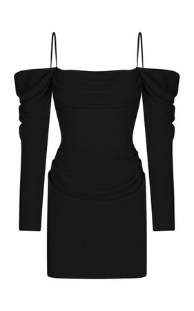 Off-The-Shoulder Draped Crepe Mini Dress By Rasario | Moda Operandi