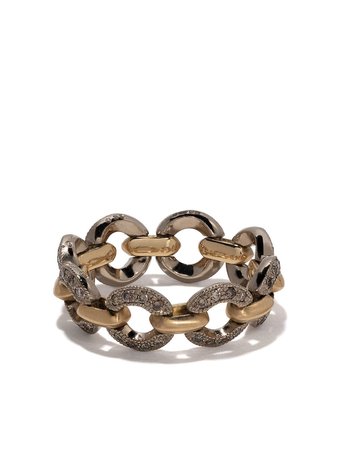 Hum 18kt Gold Chain Link Diamond Ring - Farfetch