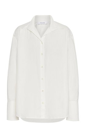 large_frame-denim-white-easy-pleated-button-down-cotton-shirt.jpg (499×799)