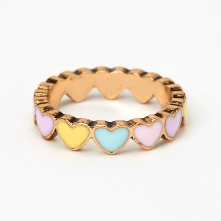 Gold Candy Hearts Ring | Claire's
