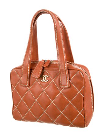 Chanel Small Surpique Bowler Bag - Orange Handle Bags, Handbags - CHA713435 | The RealReal