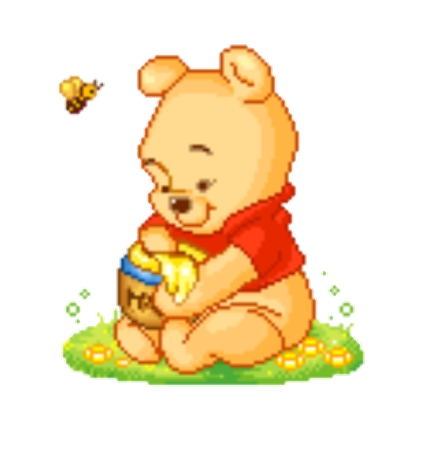 Pooh Bear pixel kawaii