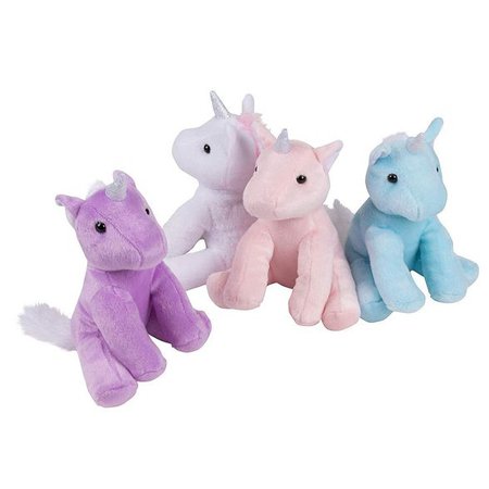 4-Pack 7” Plush Unicorn Toy Stuffed Animal For Kids Birthday Baby Shower Gifts : Target