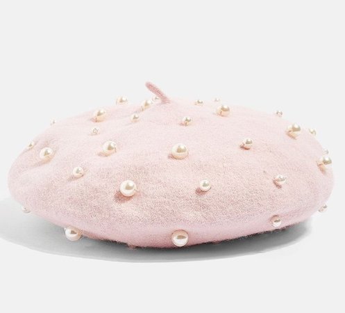 light pink pearl beret