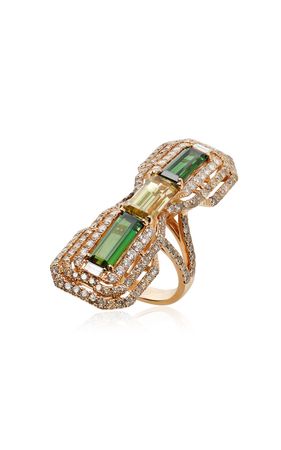 Longing 18k Rose Gold Green Tourmaline And Diamond Ring By Wendy Yue | Moda Operandi