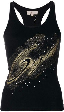 Pre-Owned glittery detail tank top