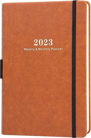 Amazon.com : 2023 Planner - Planner 2023 Weekly & Monthly with Calendar Stickers, Jan 2023 - Dec 2023, 5.75" X 8.25", A5 Premium Thicker Paper with Pen Holder, Inner Pocket and 88 Notes Pages : Office Products