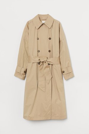 Cotton Trenchcoat - Beige - Ladies | H&M US
